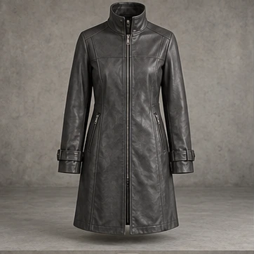 Iron Gray Ironveil Faux Leather Coat